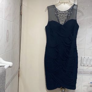Adrianna Papell navy blue dress